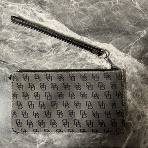 Dooney and Bourke black and white wristlet.